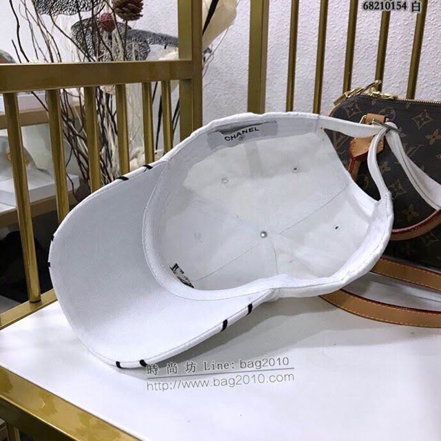 Chanel女士帽子 香奈兒線條珍珠棒球帽鴨舌帽  mm1114